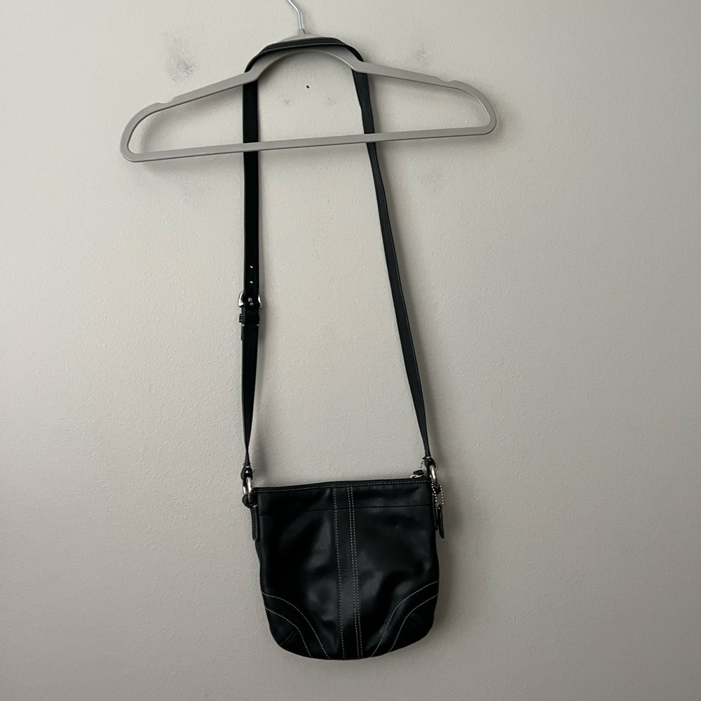 Coach Black Leather Crossbody Bag - Picture 8 of 11